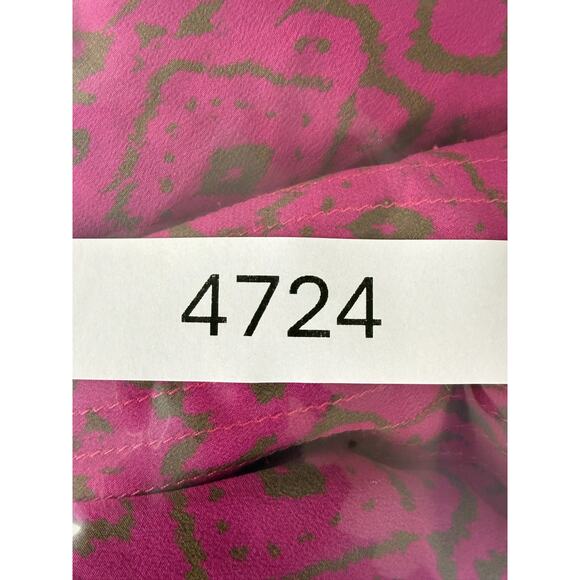 Ellie Kai Size 0/S Silk Abstract Keyhole Casual Top Purple Long Sleeve Button - Picture 7 of 7